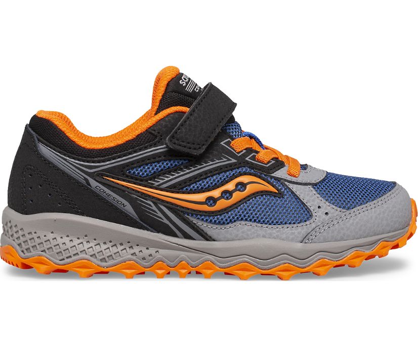 Saucony Cohesion 14 A/C Kids\' Sneakers Black / Blue / Orange | Canada 832MQZA